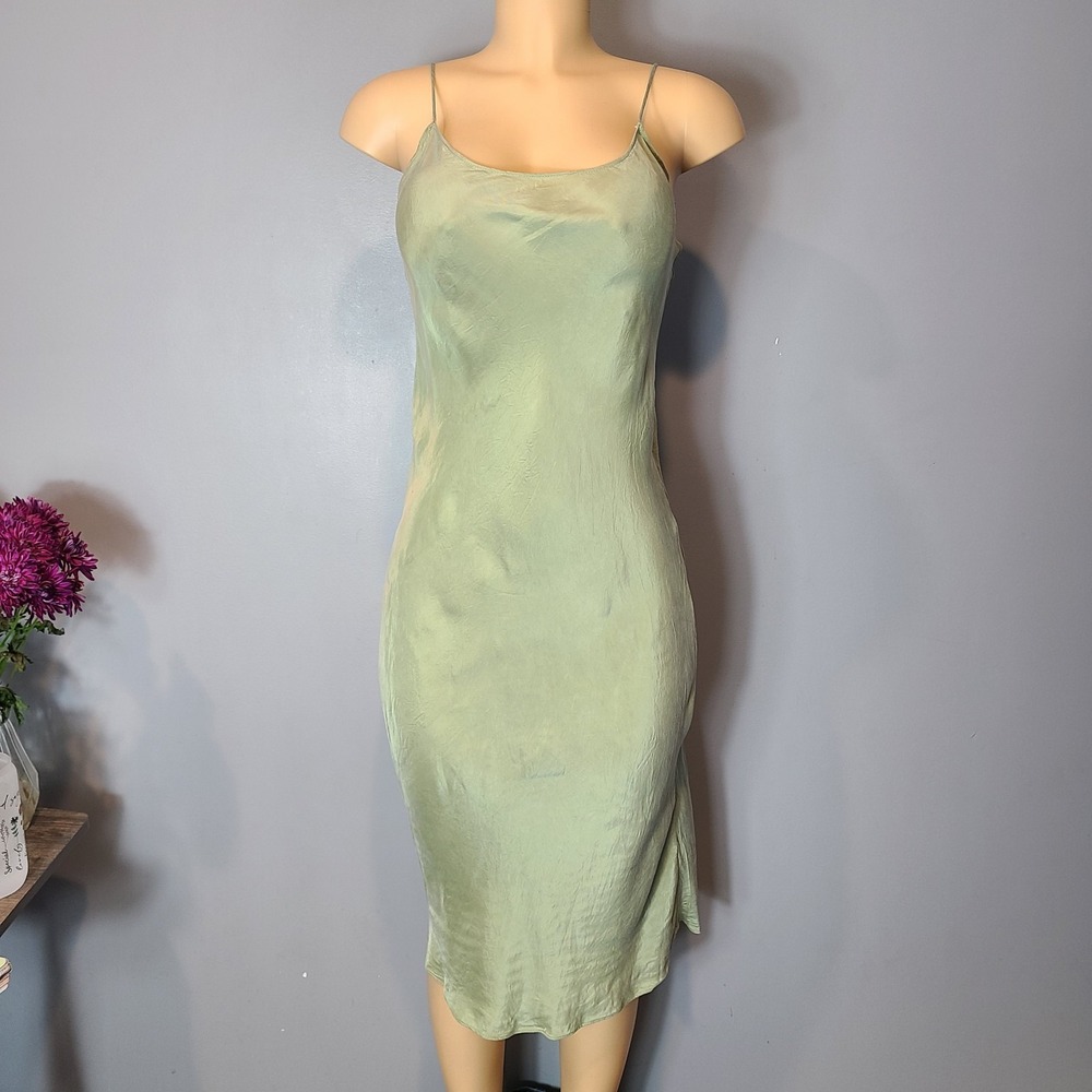 J. Crew Gwyneth Cupro Blend Slip Dress Sage Green Size 2 Granola Cottage